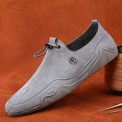 CLOHOO Men's Slip On Shoes Khaki Grey