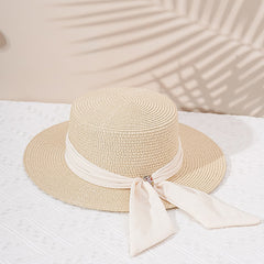 Bow Decor Women's Straw Hat For Ladies Christmas Gift For Her