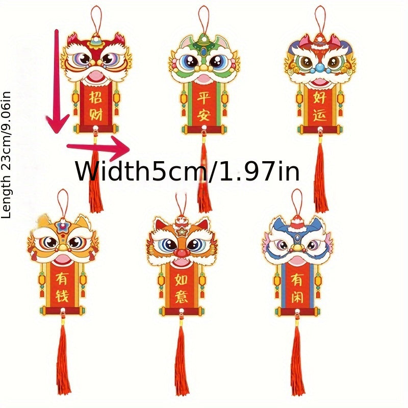 6pcs Dragon Year Lucky Pendant Set Hanging Decorative Supplies