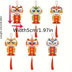 6pcs Dragon Year Lucky Pendant Set Hanging Decorative Supplies