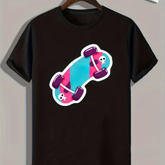Skateboard Print Men's Graphic T shirt Casual Comfy Tees For Summer
