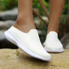 Women's Knit Outdoor Slip-On Mules Comfy Slides
