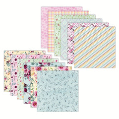 12pcs Flower Dot Marble Pattern DIY Material Scrapbook Background Paper