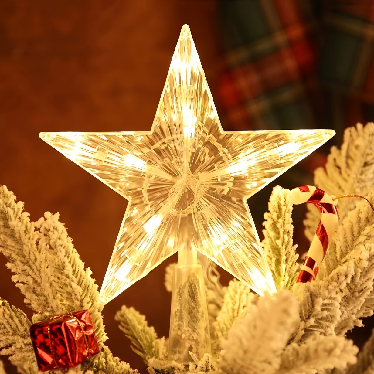 LED Five-pointed Star Christmas Tree Top Lights
