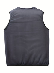 Men's Double-Sided Fleece Vest Thick Waistcoat