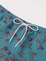 Coconut Tree Drawstring Beach Shorts for Women
