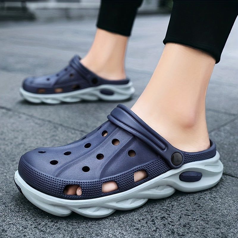 Men's Color Block Breathable Clogs Comfy Slipper