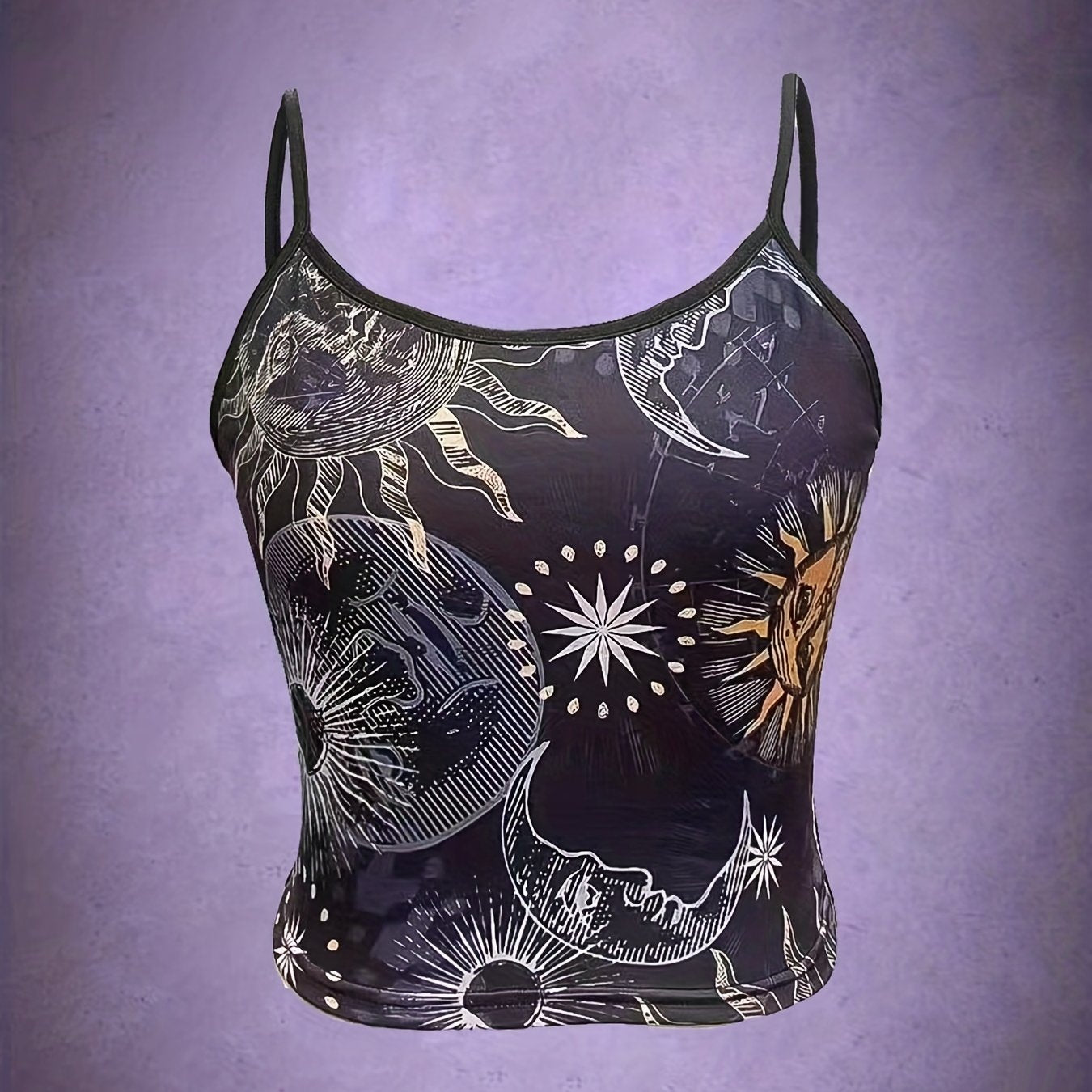 Moon & Sun Spaghetti Strap Top Sleeveless Cami