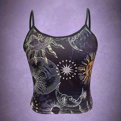 Moon & Sun Spaghetti Strap Top Sleeveless Cami