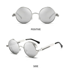 Men's Vintage Steampunk Round Stainless Steel Sunglasses