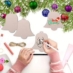 10pcs Wood Crafts Pendant Ornament Christmas Tree Accessories 3 1inch