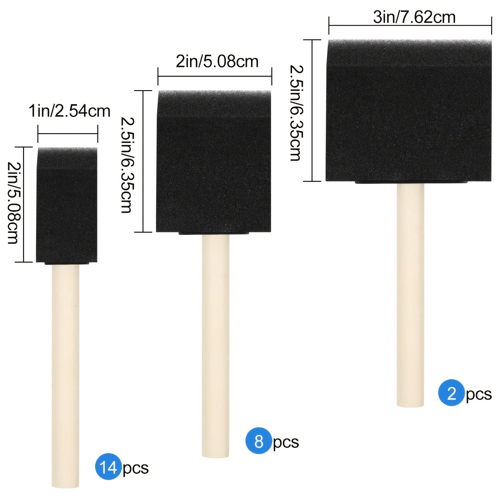 24pcs Foam Brush Set for Painting, Staining, Varnishes, DIY Craft