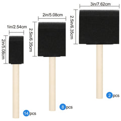 24pcs Foam Brush Set for Painting, Staining, Varnishes, DIY Craft