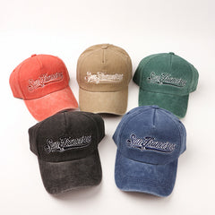 Washed Letter Embroidery Baseball Cap Women's Autumn And Winter All match Peaked