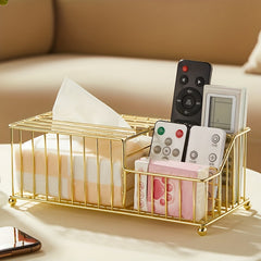 Multifunctional Tissue Holder with Stationery and Remote Control Storage