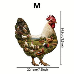Wooden Puzzle Farm Chicken Trio Vibrant Mixed Colors Brain Stimulation Focus
