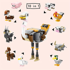 10pcs Mini Farm Animals Building Blocks Toys Birthday