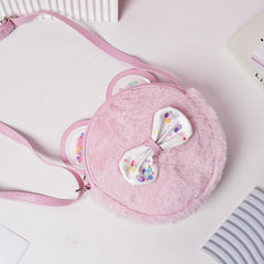 Cartoon Cat Plush Crossbody Bag for Girls
