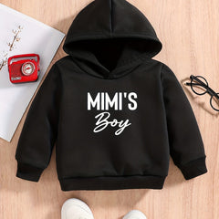Letter Print Baby Boys Hooded Sweatshirt