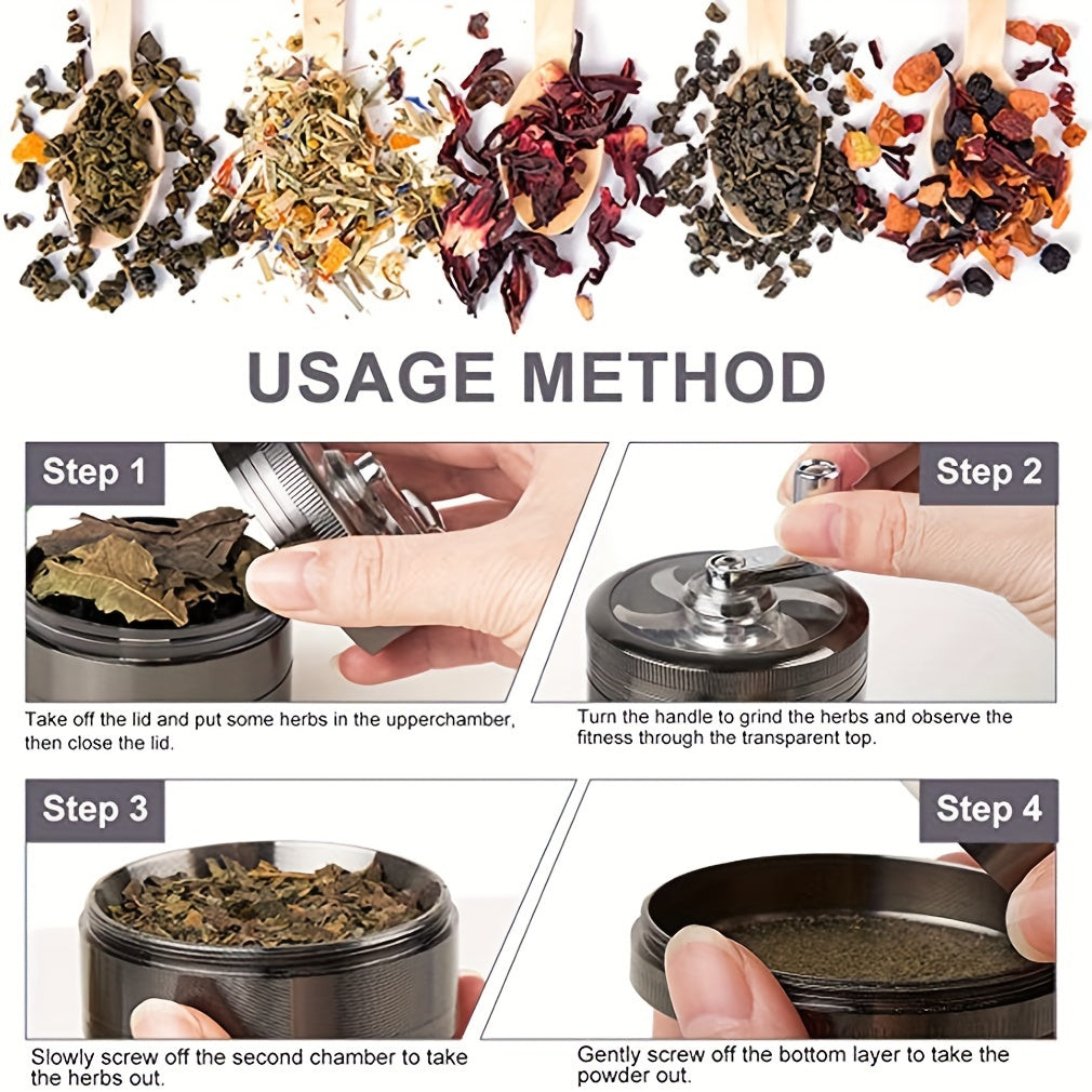 Portable Zinc Alloy Manual Grinder for Outdoor Use