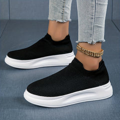Women's Knit Slip On Sneakers Soft Sole Breathable Shoes