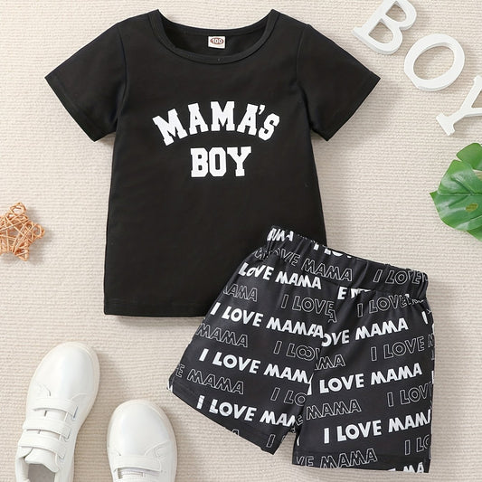 Boys Mama's Boy Casual Outfit T-shirt & Shorts Set