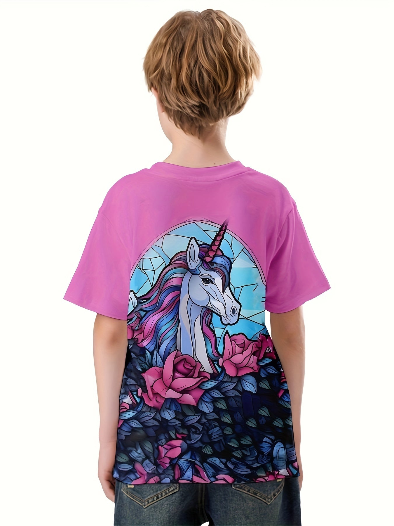 3D Unicorn Print T shirt Breathable Pullover For Summer Sports