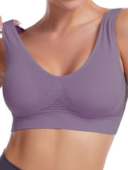 4pcs Seamless Mesh Sports Bras Running Yoga Vest Lingerie