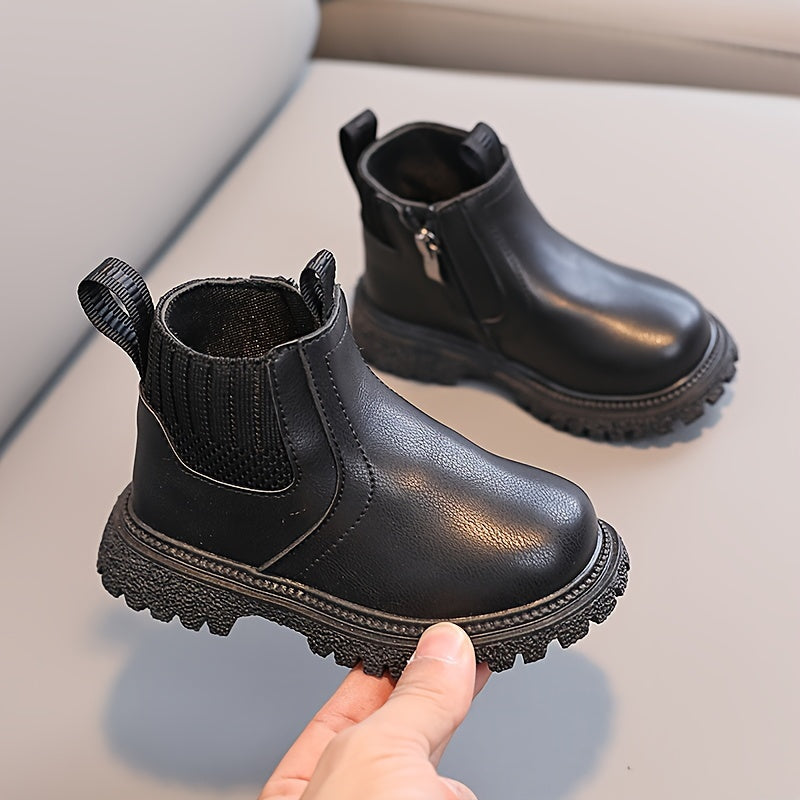 Girls' Lightweight Non-slip Zipper Boots for Spring and Autumn