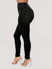 High Waist Skinny Jeans High Rise Slim Fit Denim Pants