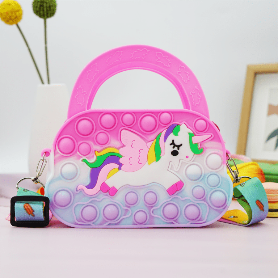 Kids Pony Silicone Crossbody Bag Girls Handbag
