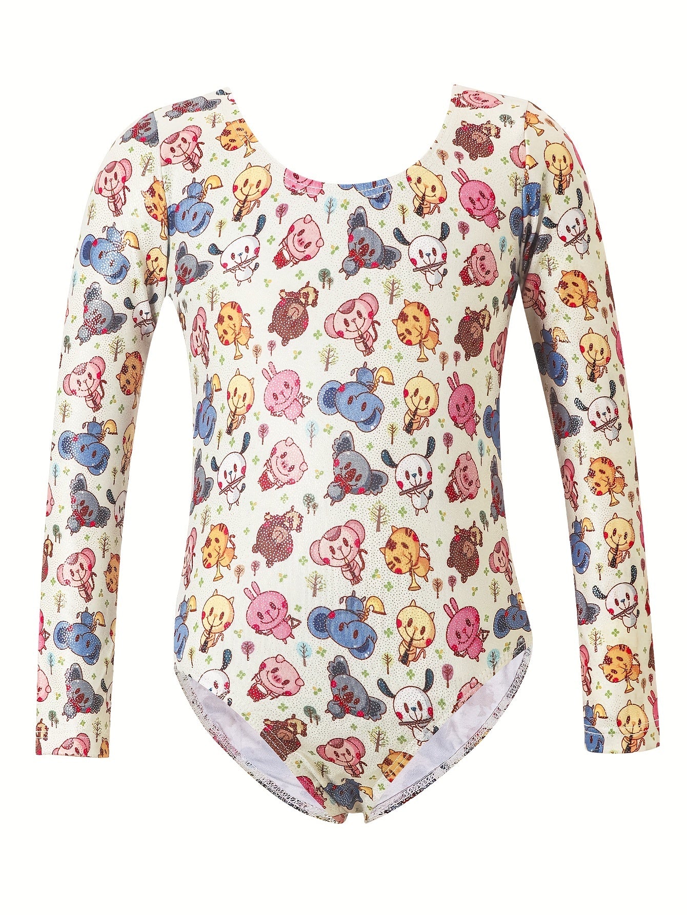 Unicorn Sky Graphic Long Sleeve Ballet Leotard Girls Gymnastics Suit