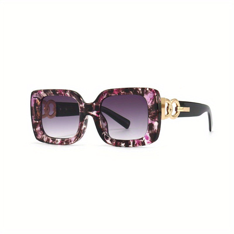 Y2K Square Sunglasses Men Women Tortoiseshell Gradient Anti Glare UV400