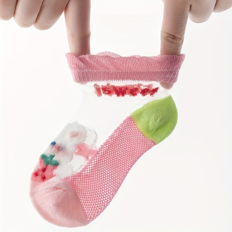 Girls Rabbit Ankle Socks Mesh Breathable Princess Socks For Kids