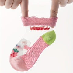 Girls Rabbit Ankle Socks Mesh Breathable Princess Socks For Kids