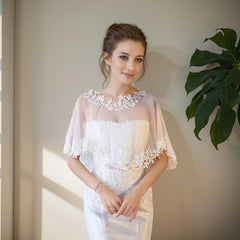 Women's Lace Shawl Floral Cape for Formal Attire