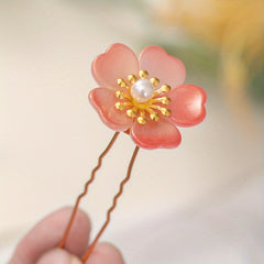 Camellia Hair Clip Faux Pearl Flower Vintage Accessory