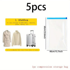 5 Pcs Compression Bags For Travel Vacuum Packing Space Saver Bags