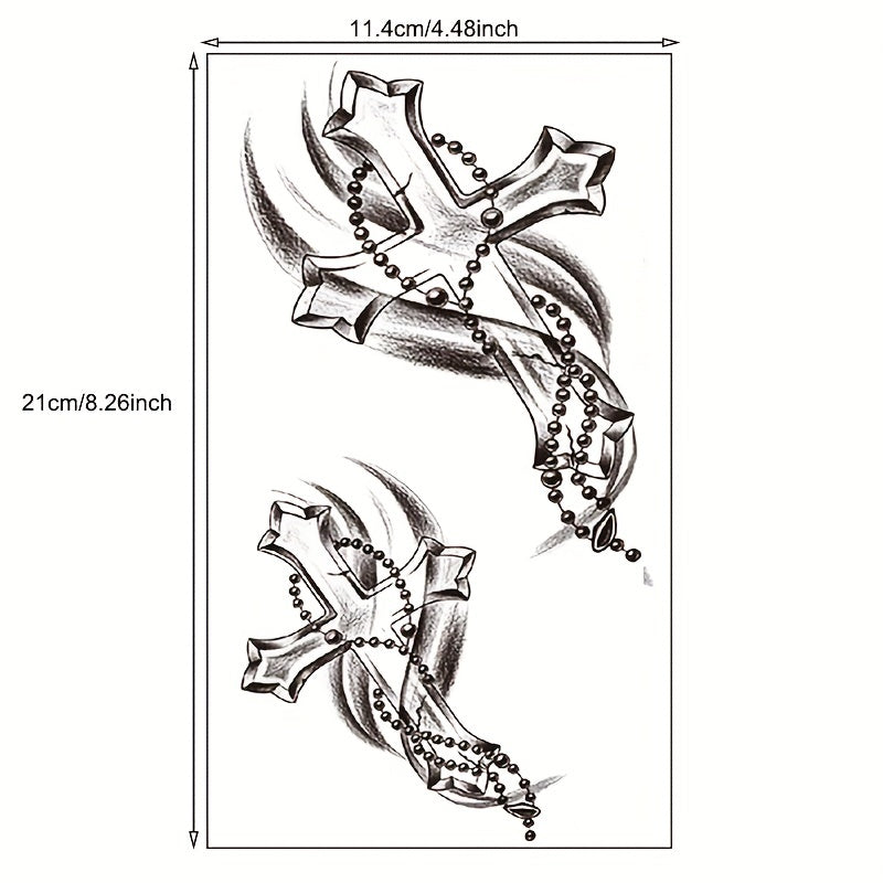 Peace Cross Waterproof Temporary Tattoo Stickers for Men Women