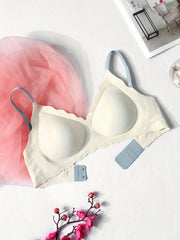 Scallop Trim Wireless Push Up Bra Women's Lingerie