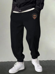 Men's Cartoon Face Print Joggers Casual Stretch Sports Pants
