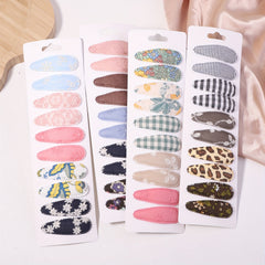 10pcs Bohemian Floral Bow Hair Clip Side Clip Mixed Decorative Hair Accessories