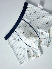 2pcs Boys Boxer Briefs Cartoon Print Elastic Waist Shorts Cotton Underwear