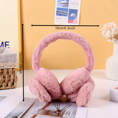 Adorable Cartoon Plush Earmuffs for Women Soft Pink Fuzzy Animal Comfortable Fit