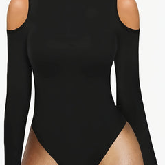 Long Sleeves Yoga Jumpsuit High Neck Hollow Out Stretch Bodysuit