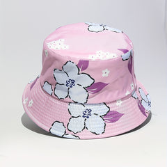 Flower Print Bucket Hat Pink Lightweight Sun Hat