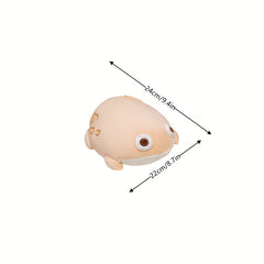 Peach Frog Plush Toy 9.4" Soft & Cuddly Frog w/ Large Eyes & Belly