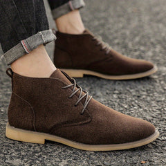Men's Round Toe Chukka Boots High Top Ankle Dress Boots