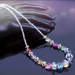Multicolor Butterfly Crystal Beads Necklace for Girls Women