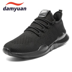 Men's Lace Up Knit Sneakers Breathable Running Shoes